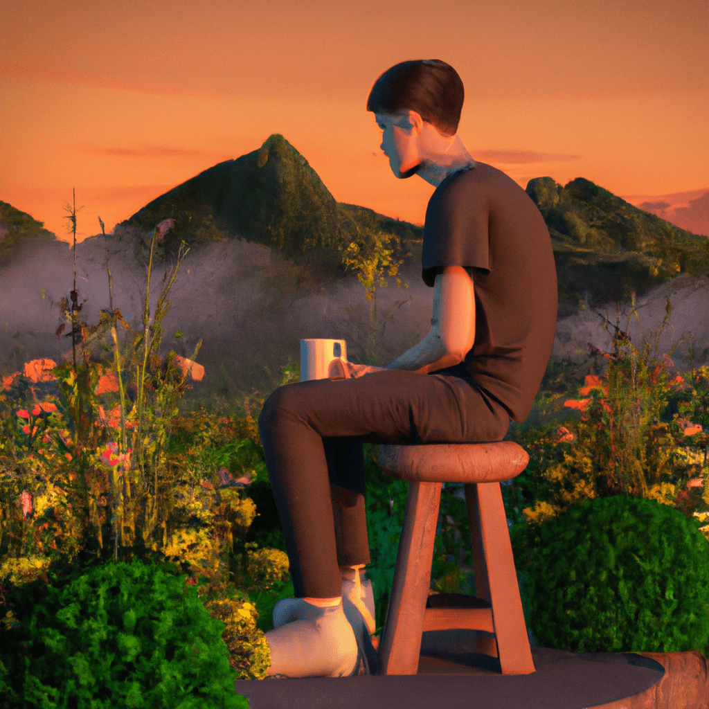 Bikin kan gambar orang lagi ngopi dengan pemandangan persawahan Bikin kan gambar orang lagi ngopi dengan pemandangan persawahan